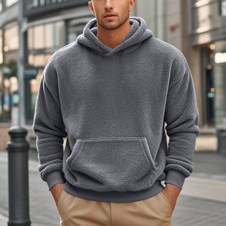 Men's fleece hoodie with kangaroo pocket and modern cut Lisslune