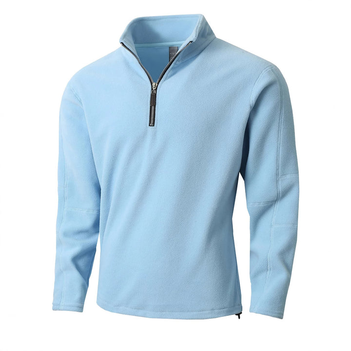 Men's fleece pullover with modern stand-up collar and attractive zipper details Lisslune