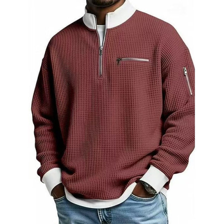 Men's sweatshirt with high collar and practical zipper Lisslune