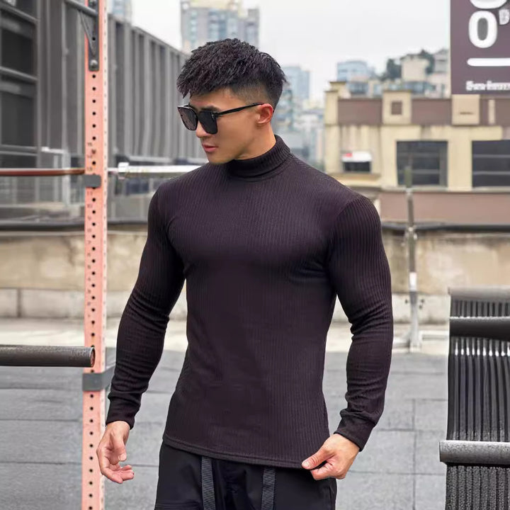 Men's elegant long-sleeve shirt with fashionable ribbed texture Lisslune