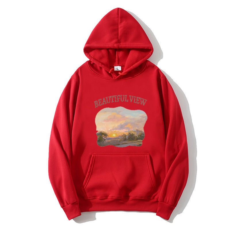 Women’s hooded sweatshirt with artistic landscape design Lisslune