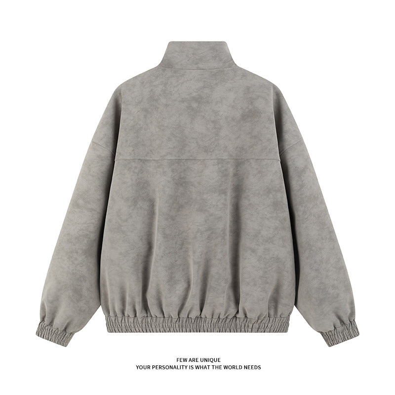 Men's Casual Oversized Jacket with High Collar and Elastic Waistband Lisslune