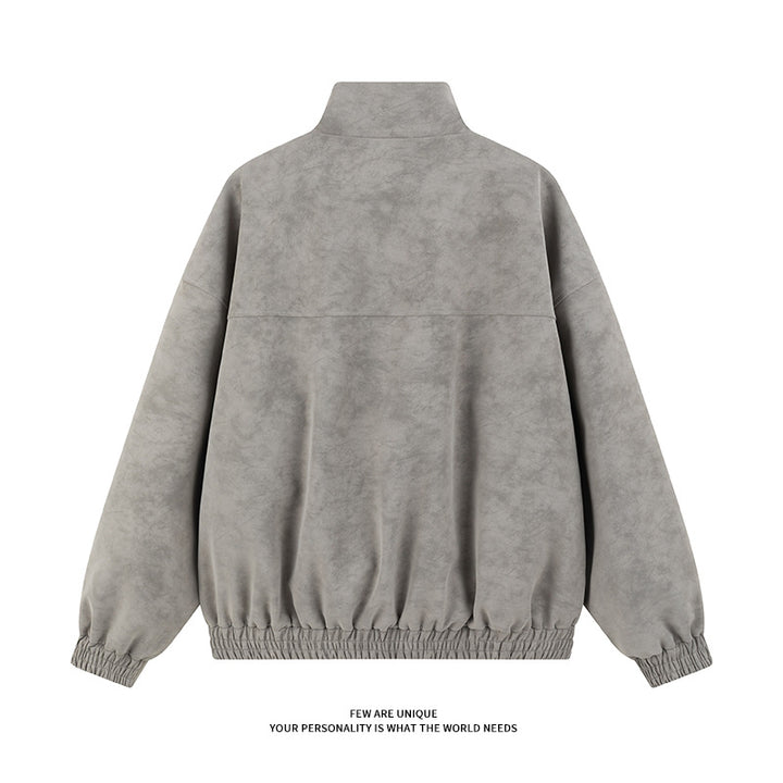 Men's Casual Oversized Jacket with High Collar and Elastic Waistband Lisslune