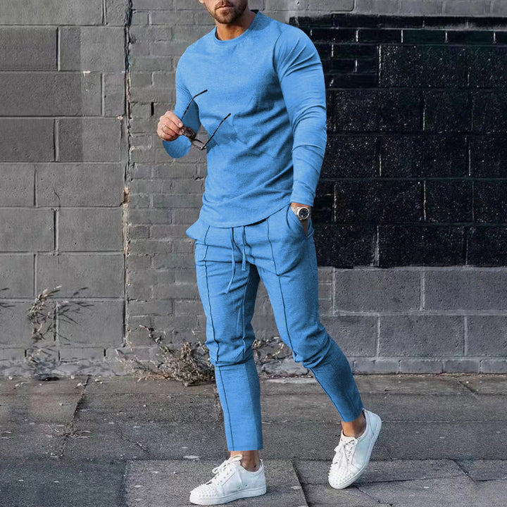 Men's casual long sleeve shirt with matching joggers in modern design Lisslune