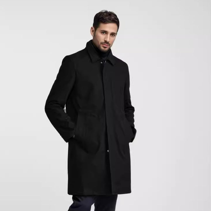 Men's elegant transitional coat with practical pockets and modern collar Lisslune