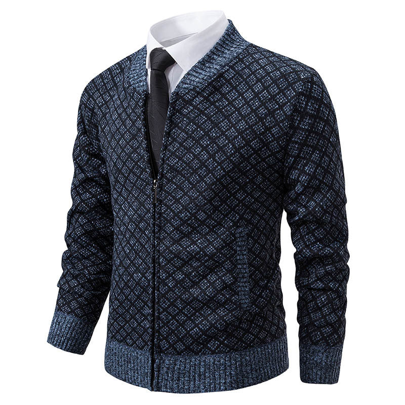 Men's fashionable knit blazer with fine textured pattern Lisslune