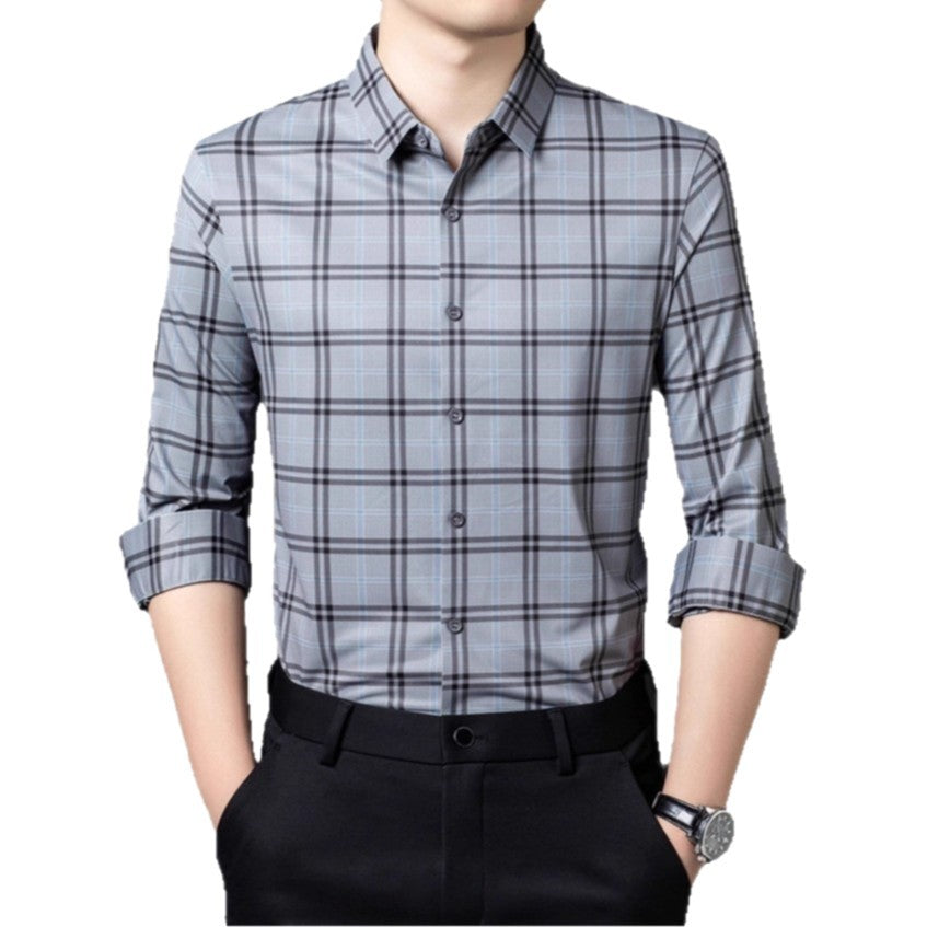 Men's checked shirt with modern accents Lisslune