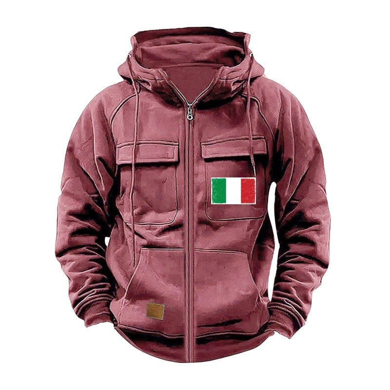 Men's stylish hoodie jacket with practical pockets and adjustable collar Lisslune