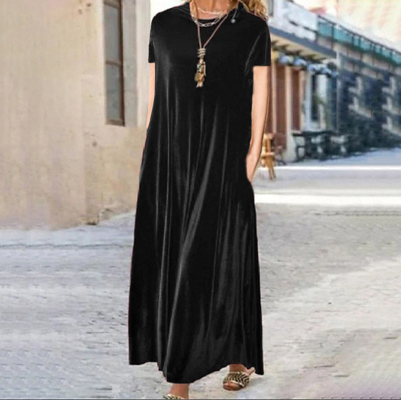 Women's maxi dress with elegant cut and pockets Lisslune