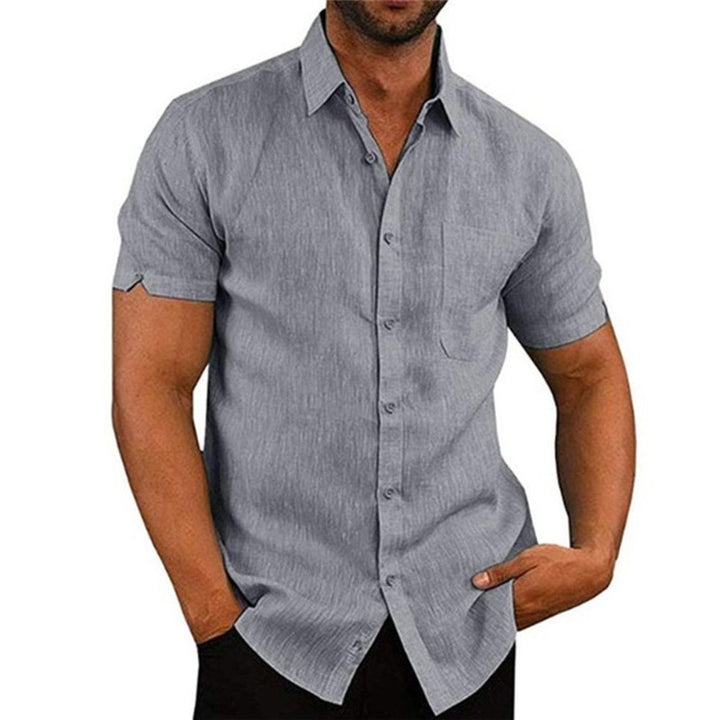 Men's short sleeve shirt made of breathable blended fabric with an elegant structure Lisslune