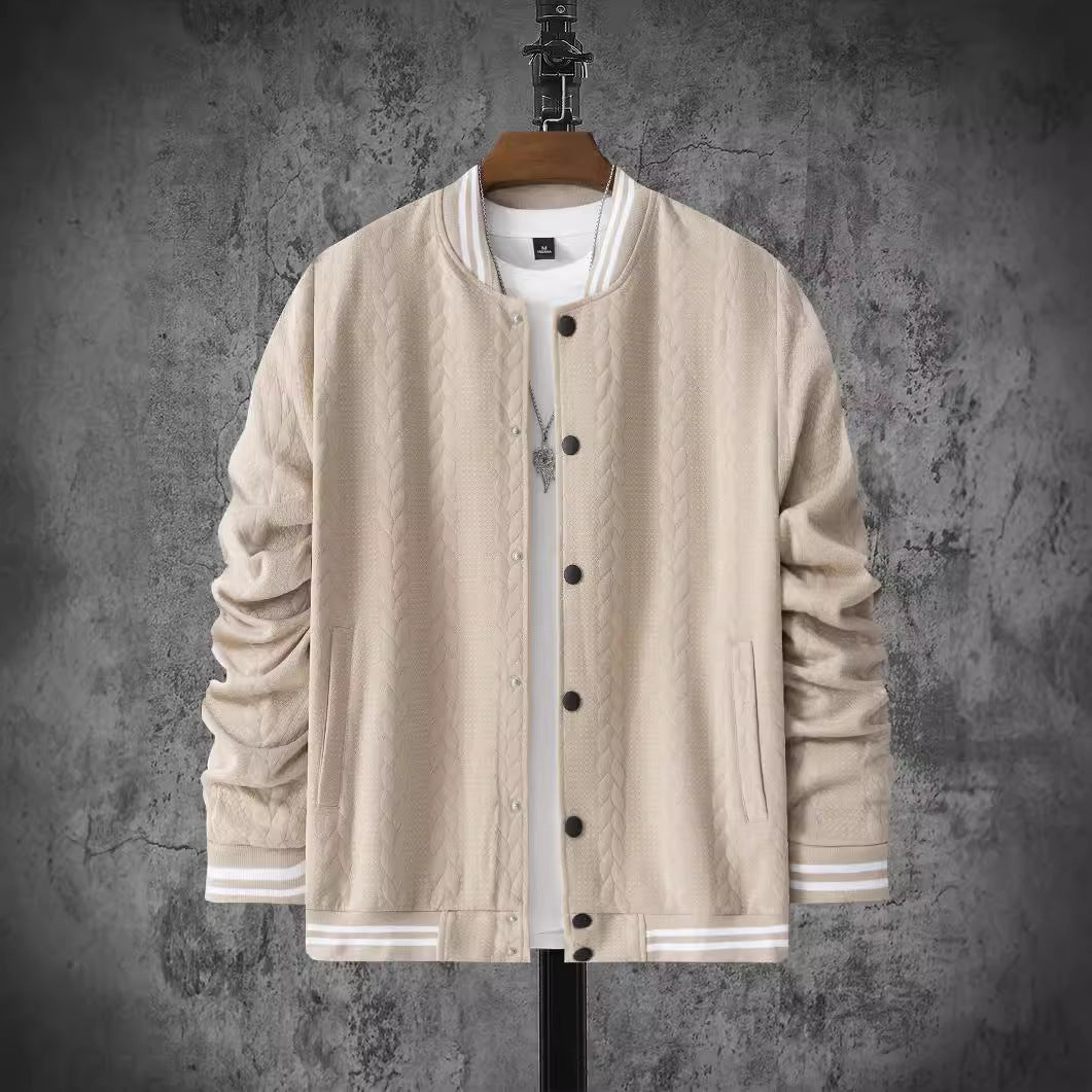 Men's sporty bomber jacket with striped collar Lisslune