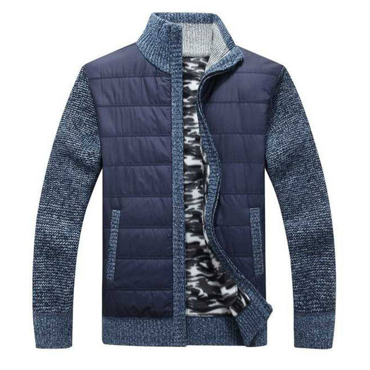 Men's modern quilted jacket with knitted sleeves Lisslune