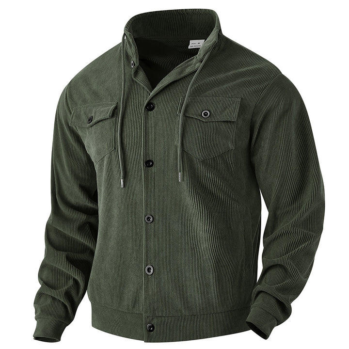 Men's casual shirt jacket with practical pockets and asymmetric collar Lisslune
