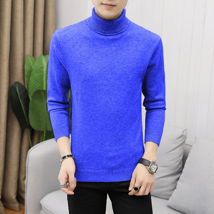 Men's stylish turtleneck sweater with fine structure Lisslune