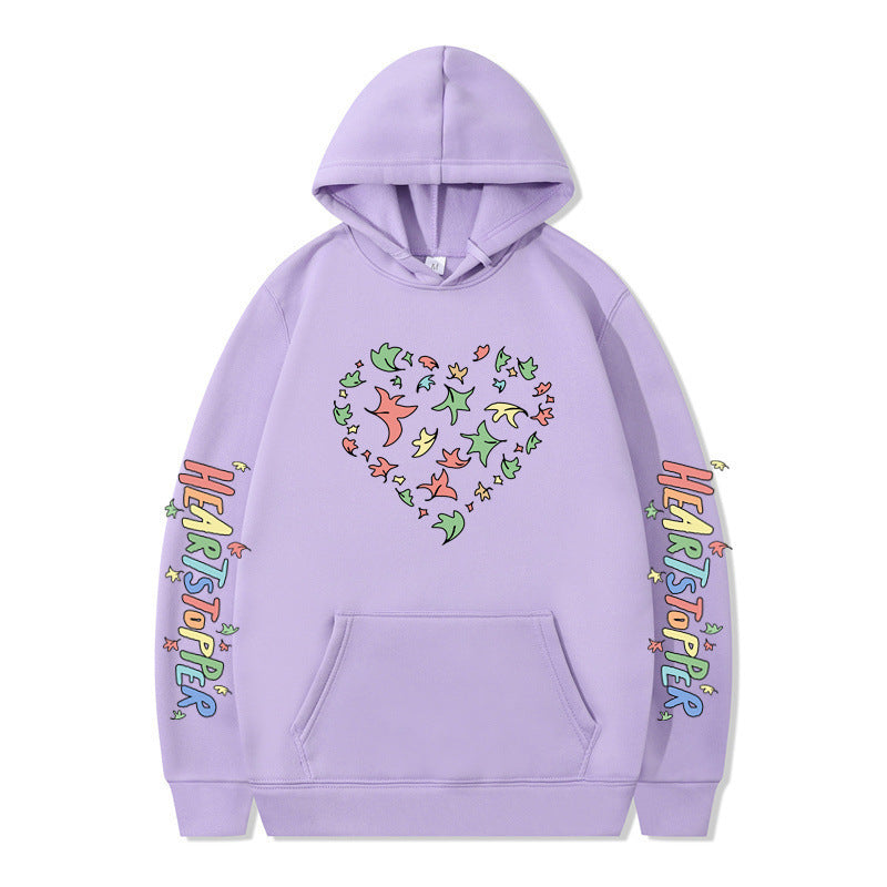 Women's hoodie with creative heart and leaf design Lisslune