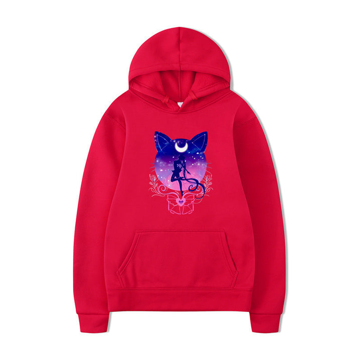 Women's hoodie with artistic cat design and comfortable fit Lisslune