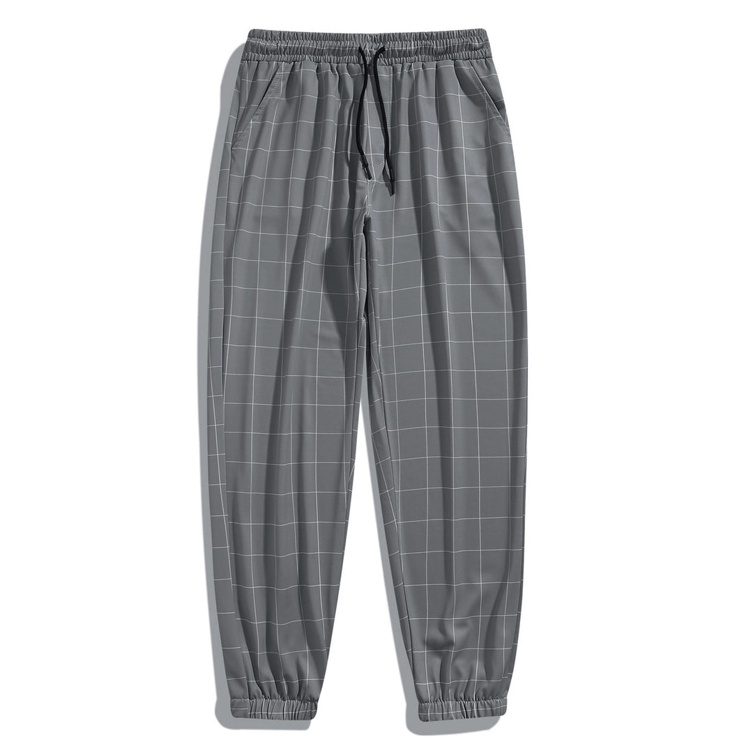 Men's sporty leisure pants with fashionable check pattern Lisslune