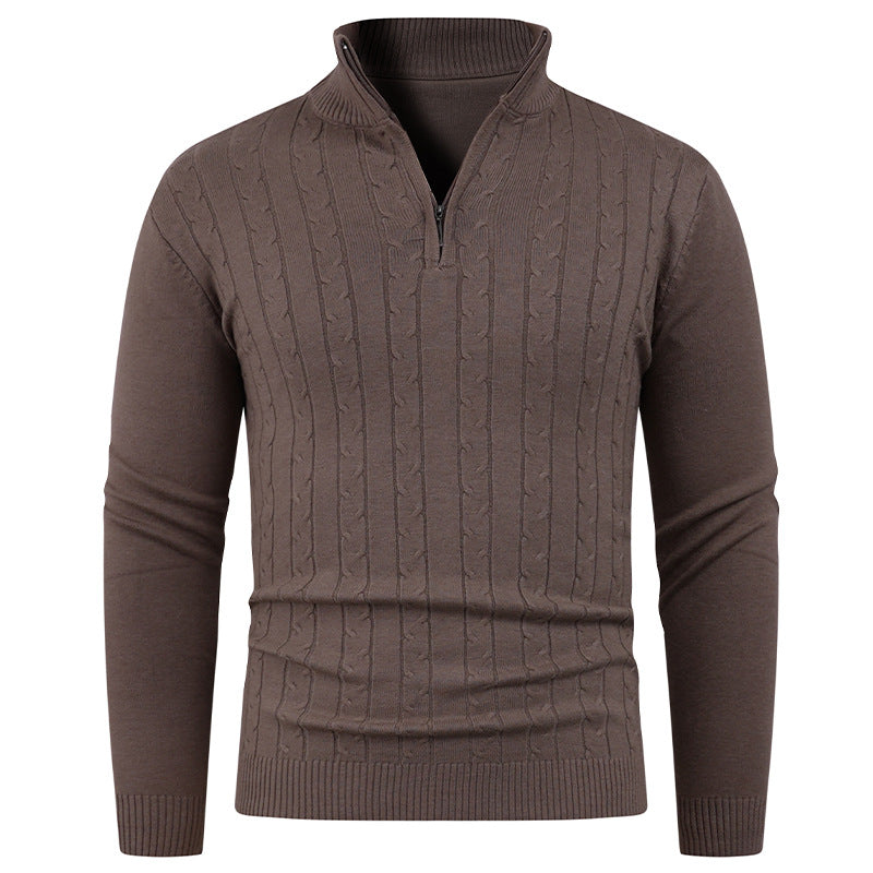 Men's Structured Sweater with ZIP Collar Lisslune