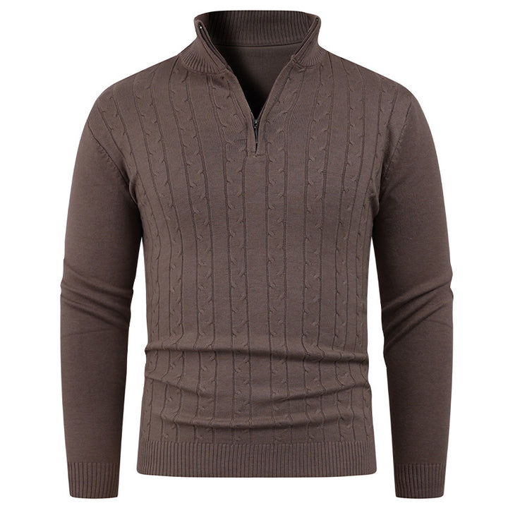 Men's Structured Sweater with ZIP Collar Lisslune