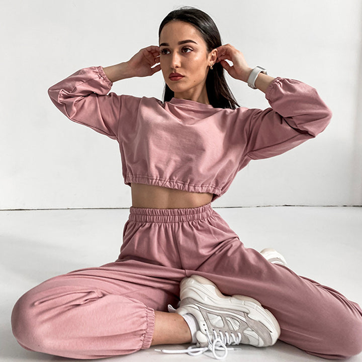 Ladies sporty loungewear set with loose fit and elastic waist Lisslune