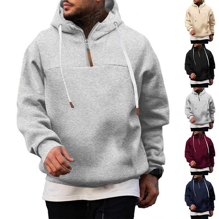 Men's fashionable hoodie with zipper and decorative details Lisslune