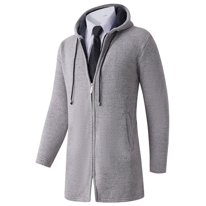 Men's casual hoodie jacket with exposed zipper and practical hood Lisslune