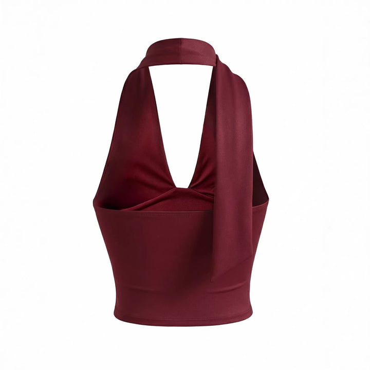 Damen Neckholder-Top mit tiefem Ausschnitt und Raffung Lisslune