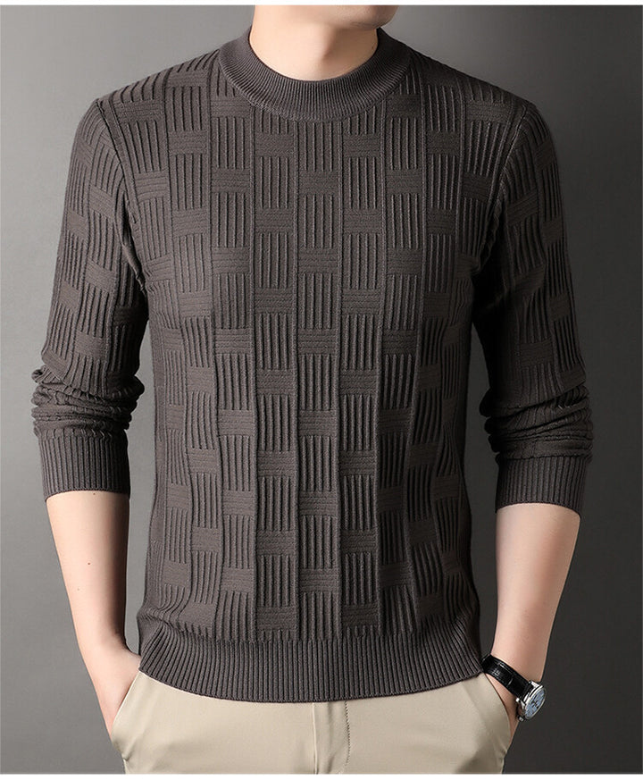Men's fine-knit sweater with modern structure design Lisslune
