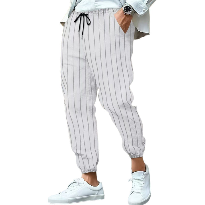 Men's stylish leisure pants with elegant striped pattern Lisslune