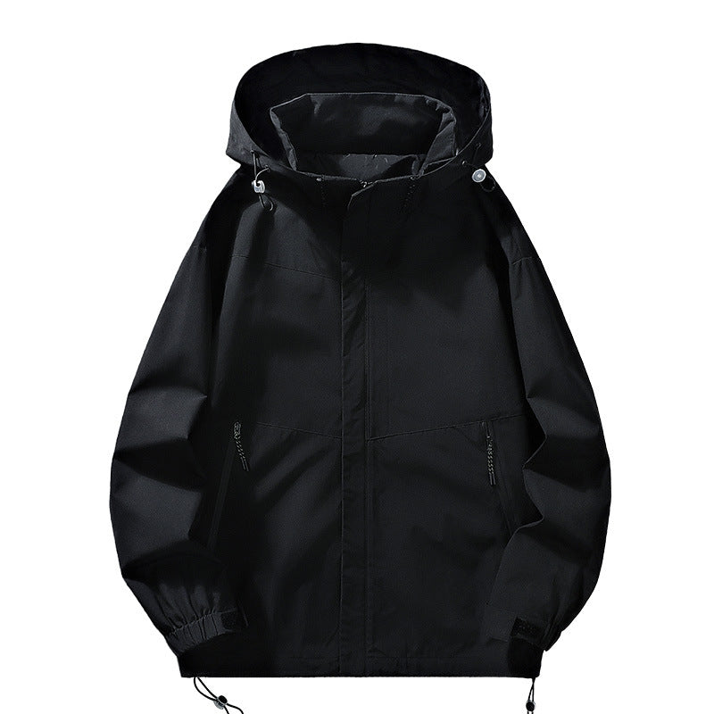 Men's Waterproof Transition Jacket with Adjustable Hood Collar and Practical Pockets Lisslune