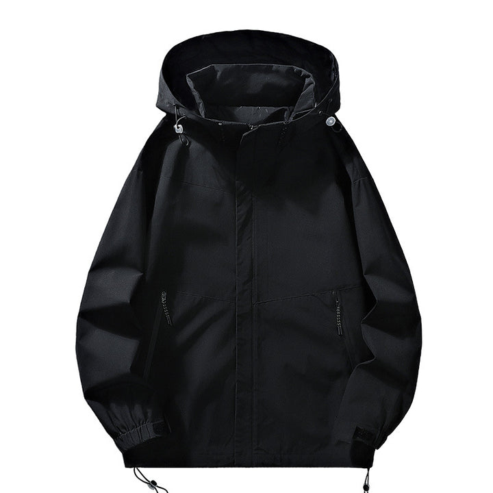 Men's Waterproof Transition Jacket with Adjustable Hood Collar and Practical Pockets Lisslune