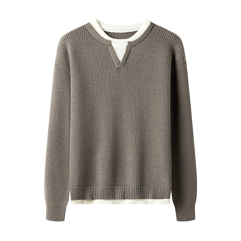 Men's Elegant Pullover with V-Neck Lisslune