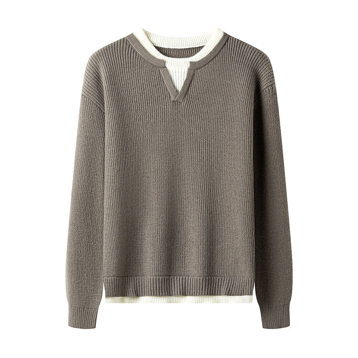 Men's Elegant Pullover with V-Neck Lisslune