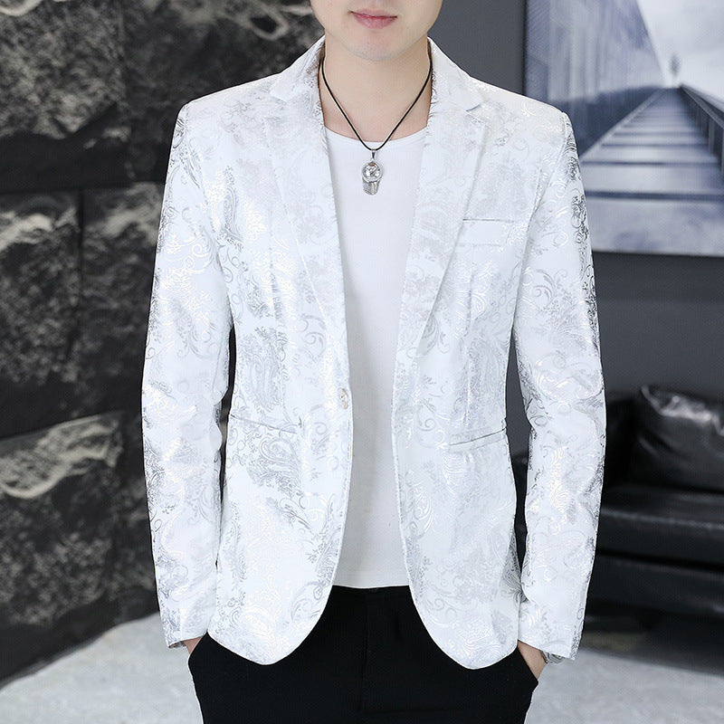 Men's Elegant Jacquard Blazer with Modern Details Lisslune