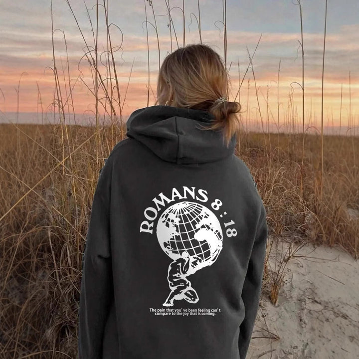 Women's hoodie with inspiring world motif and high-quality print Lisslune