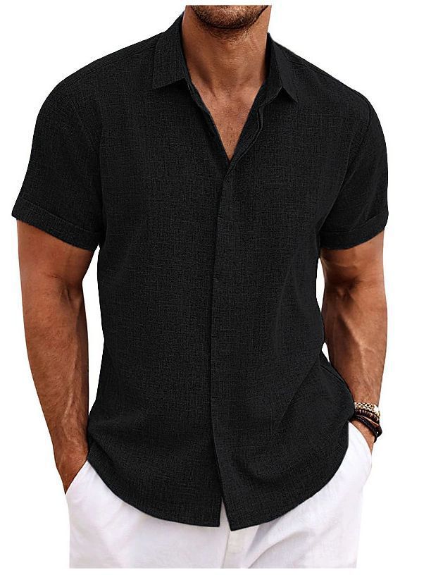Men's Short-Sleeve Shirt with High-Quality Texture and Modern Cut Lisslune
