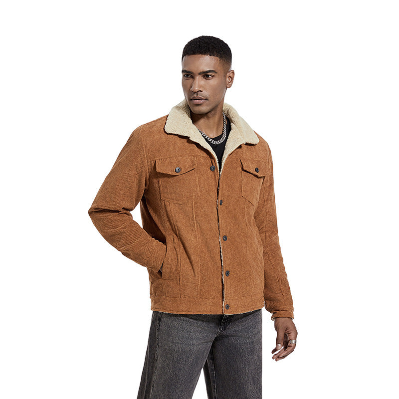 Men's cord jacket with soft teddy lining Lisslune