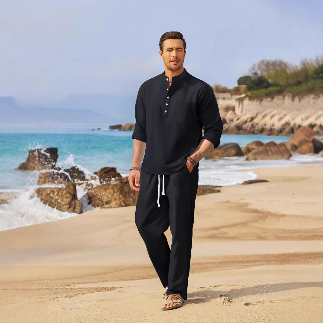 Men's Light Summer Linen Pants with Matching Top Lisslune