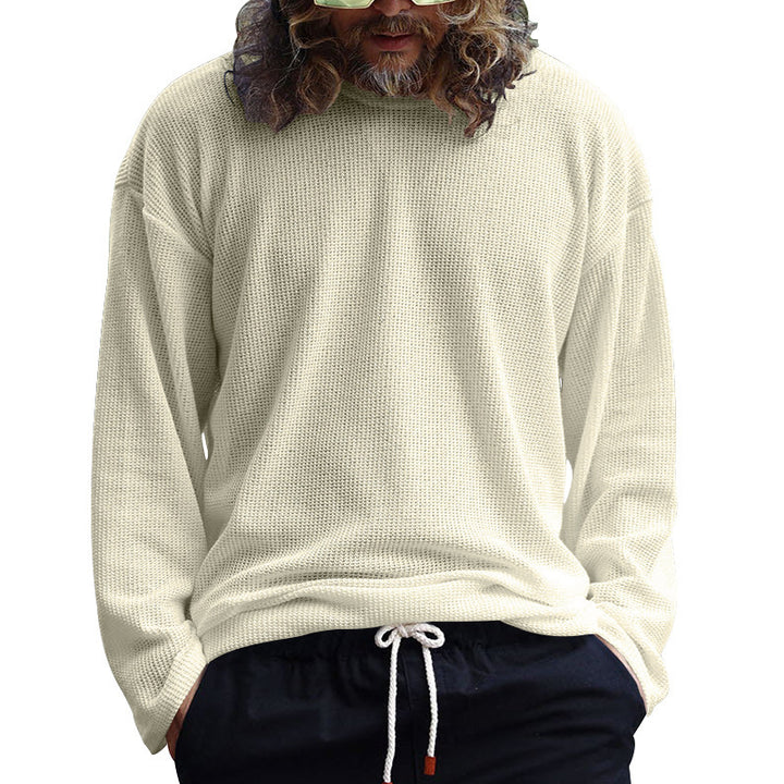 Men's Casual Long Sleeve Textured Shirt with Side Slits Lisslune