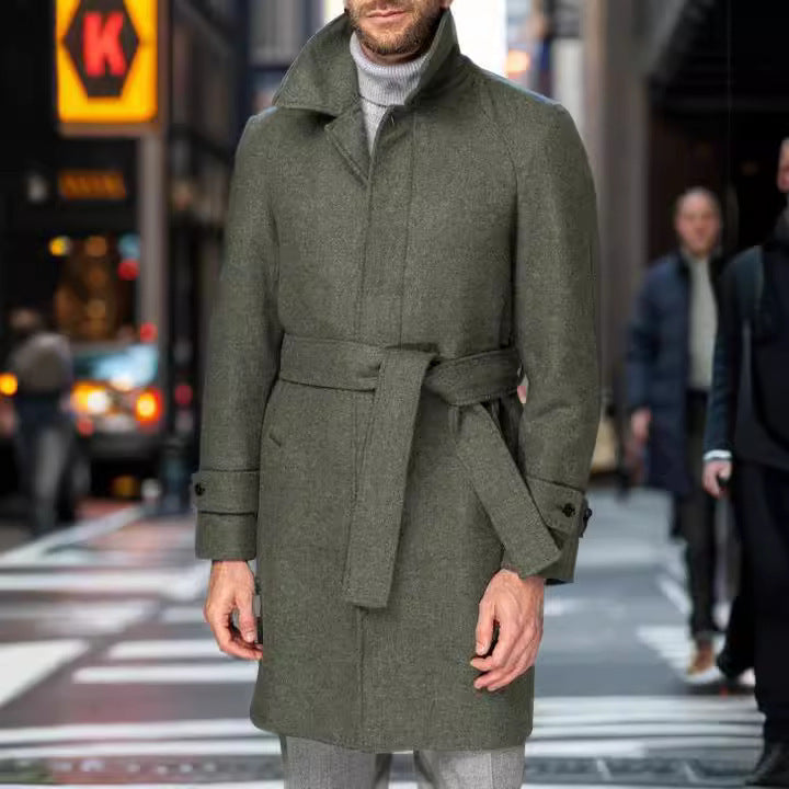 Men's elegant and tailored trench coat made of high-quality wool Lisslune