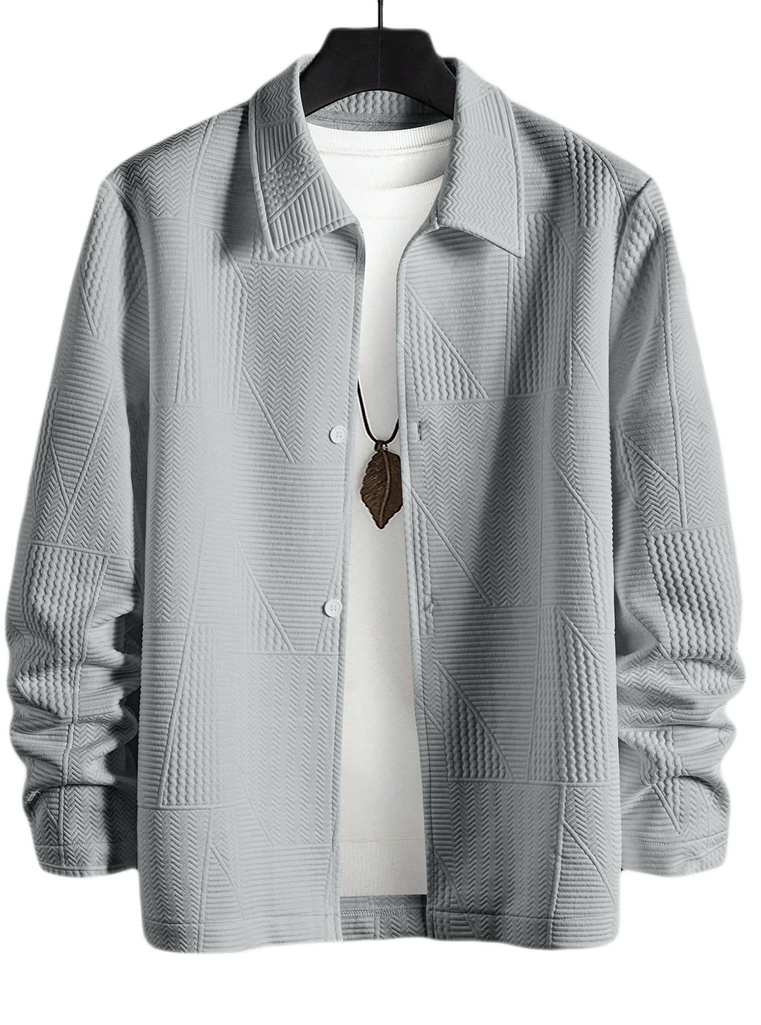 Men's fashionable shirt jacket with textured design and practical buttons Lisslune