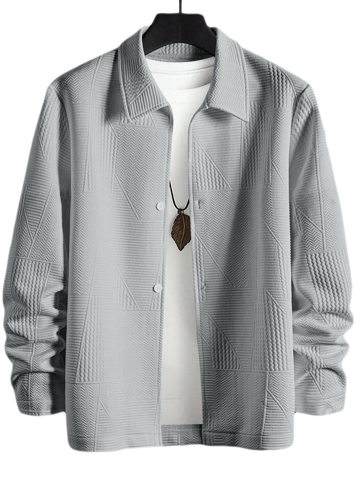 Men's fashionable shirt jacket with textured design and practical buttons Lisslune