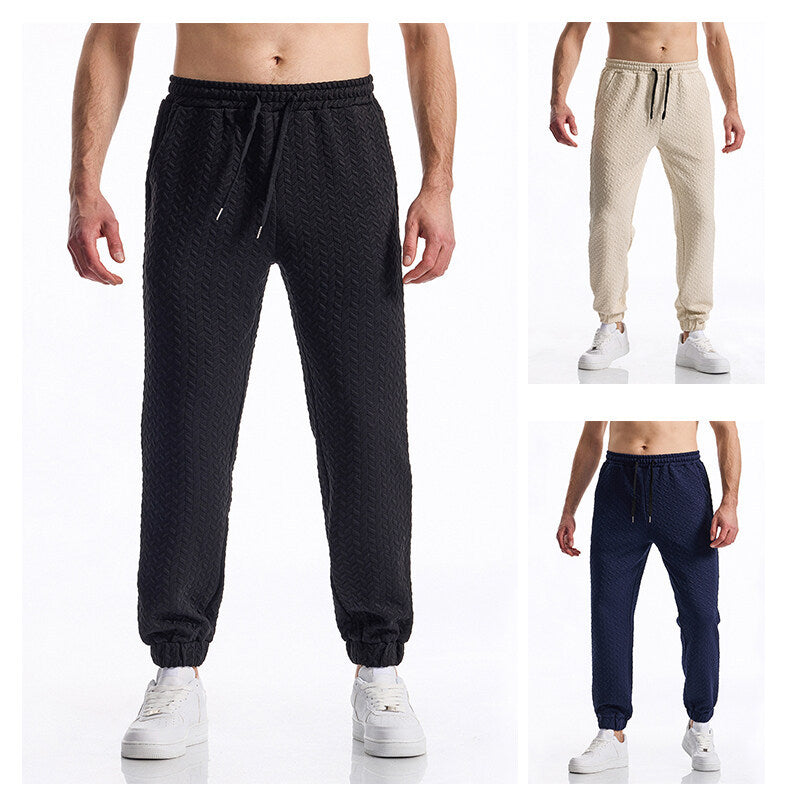 Men's sporty leisure pants with textured design Lisslune
