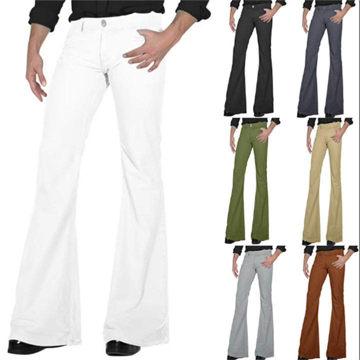 Men's fashionable flared pants with high waist and elastic material Lisslune