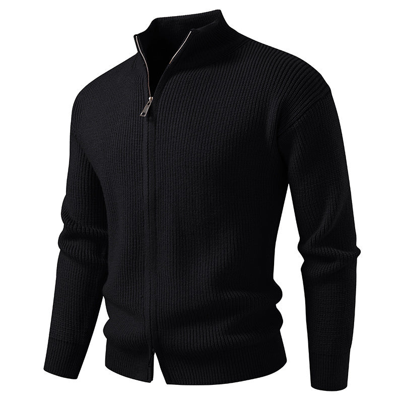 Men's cardigan with stand-up collar and zipper Lisslune