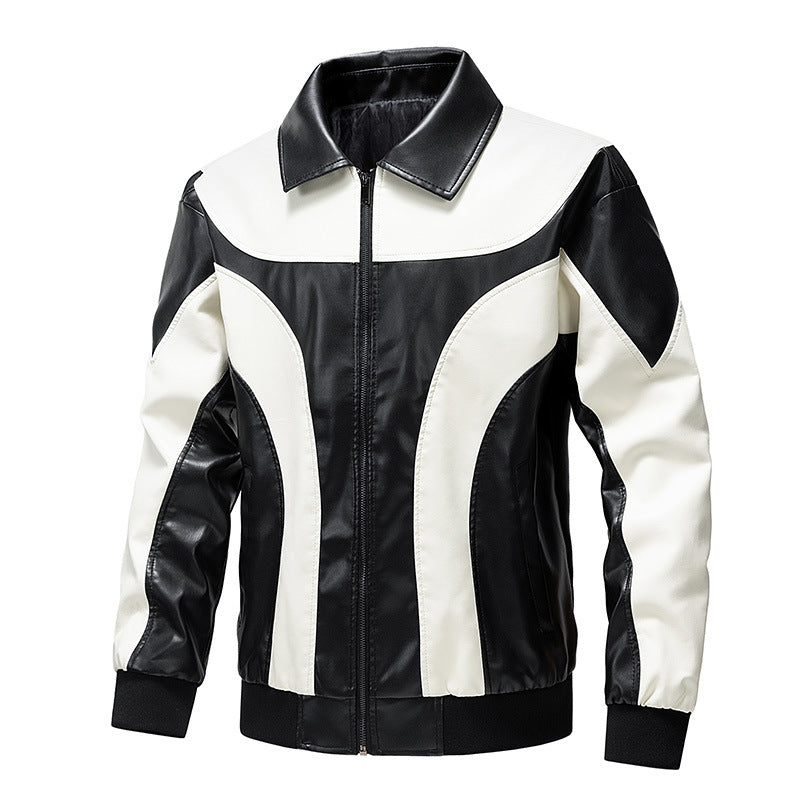 Men's stylish leather jacket in retro style Lisslune