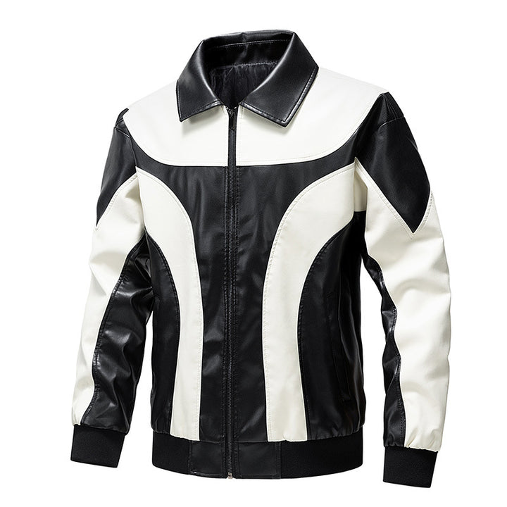 Men's stylish leather jacket in retro style Lisslune