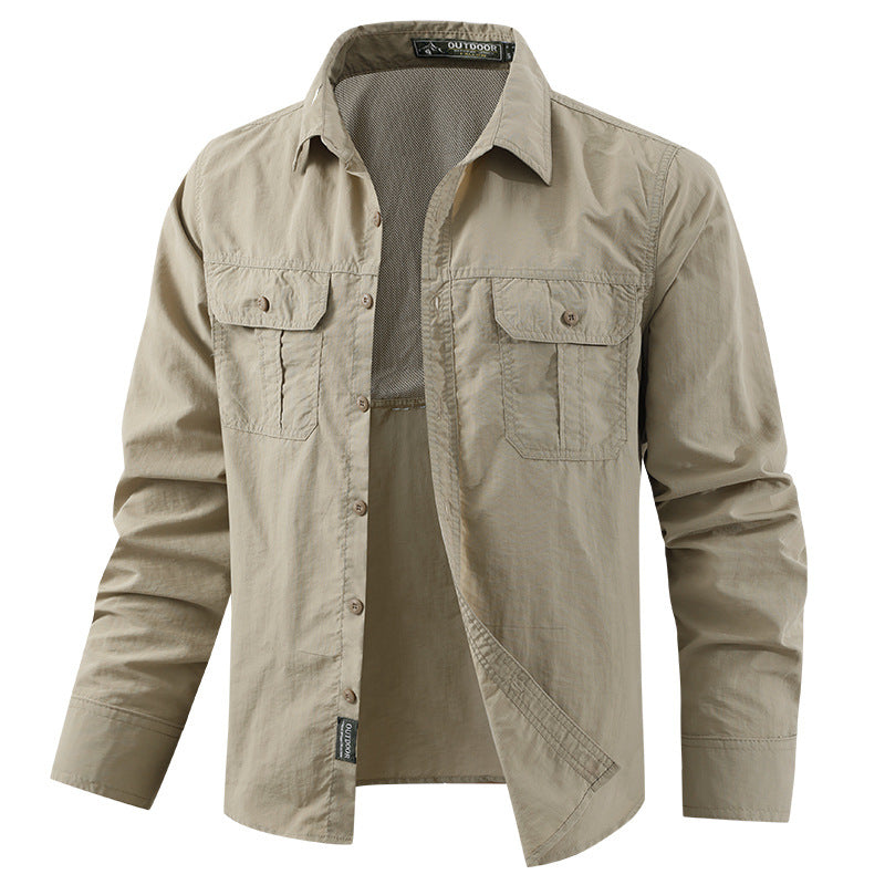 Men's Outdoor Shirt with Breathable Properties and Practical Pockets Lisslune