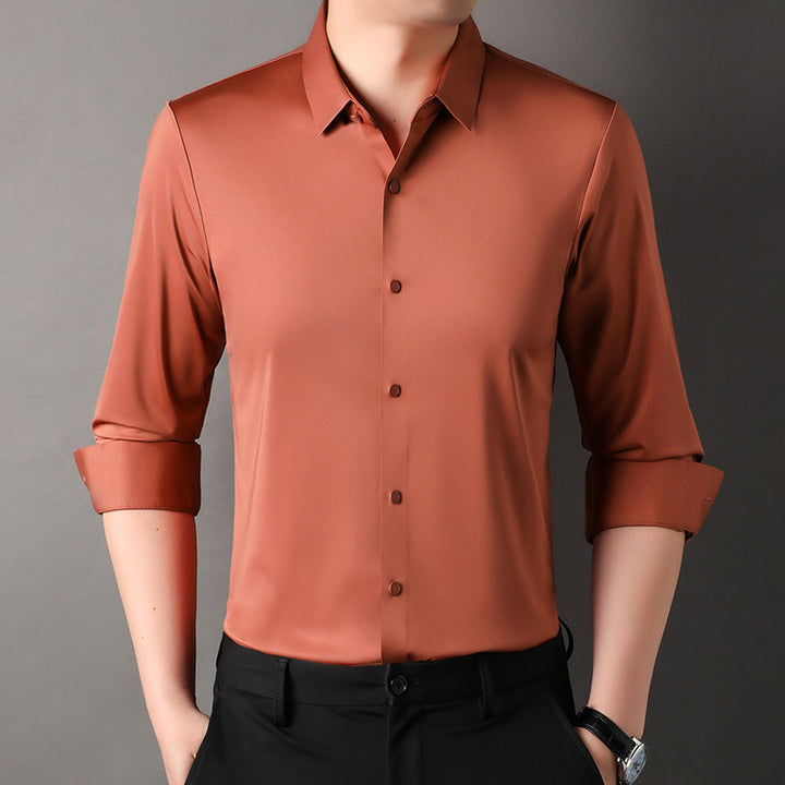 Men's elegant short sleeve shirt with fine shine Lisslune