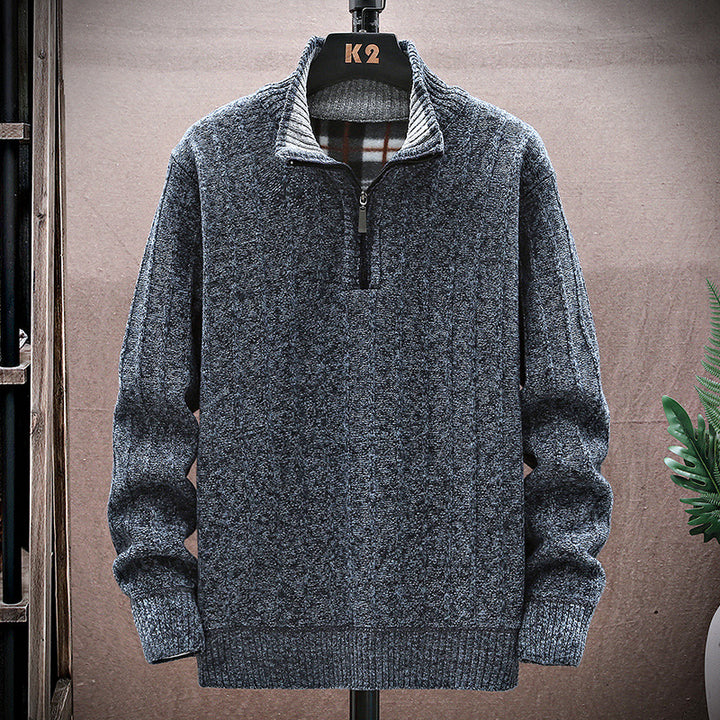 Men's sweater with high collar and zipper Lisslune